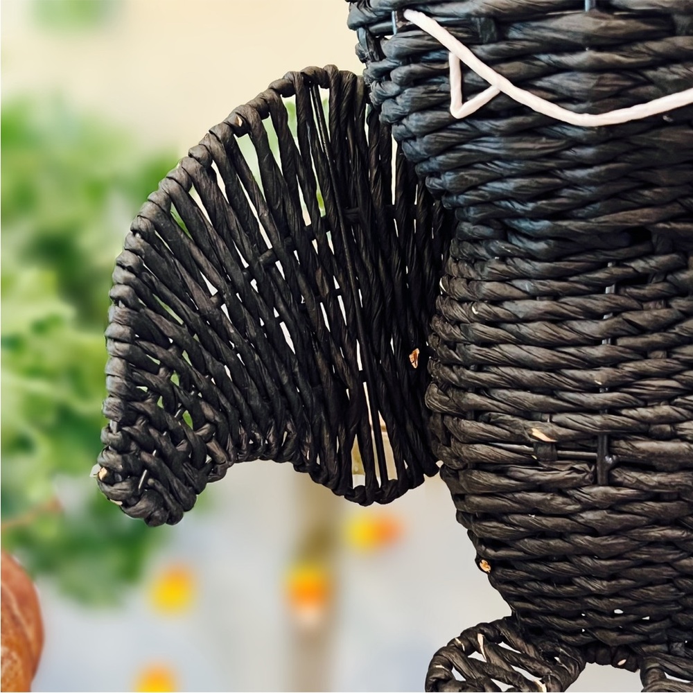 NWT Homegoods Black Woven Wicker Rattan Standing Bat Tabletop Halloween Decor - Picture 4 of 16